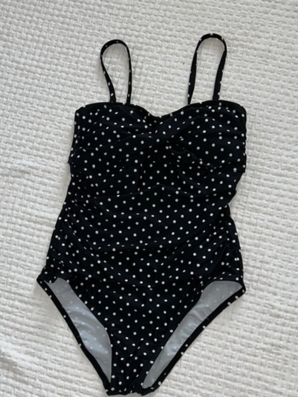 Shade & Shore Black and White Polka Dot One Piece Swimsuit